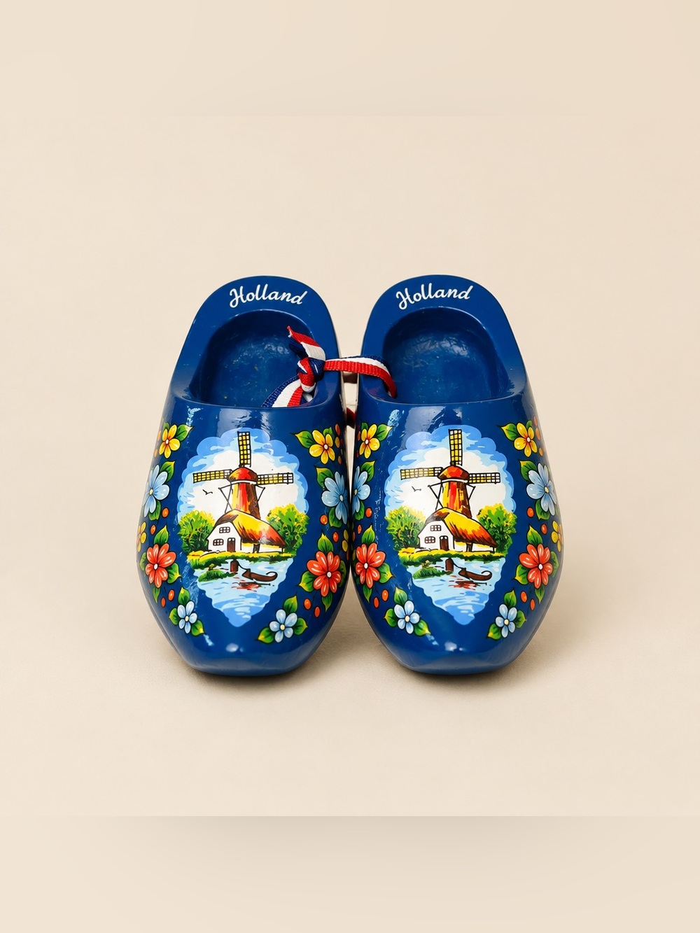 4 Inch Dutch wooden shoes, also known as klompen, which are iconic cultural Item